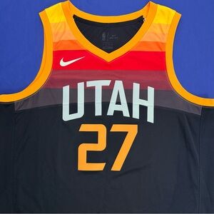 Nike Rudy Gobert Utah Jazz #27 Black / Orange City Swingman Jersey 52 Men’s XL